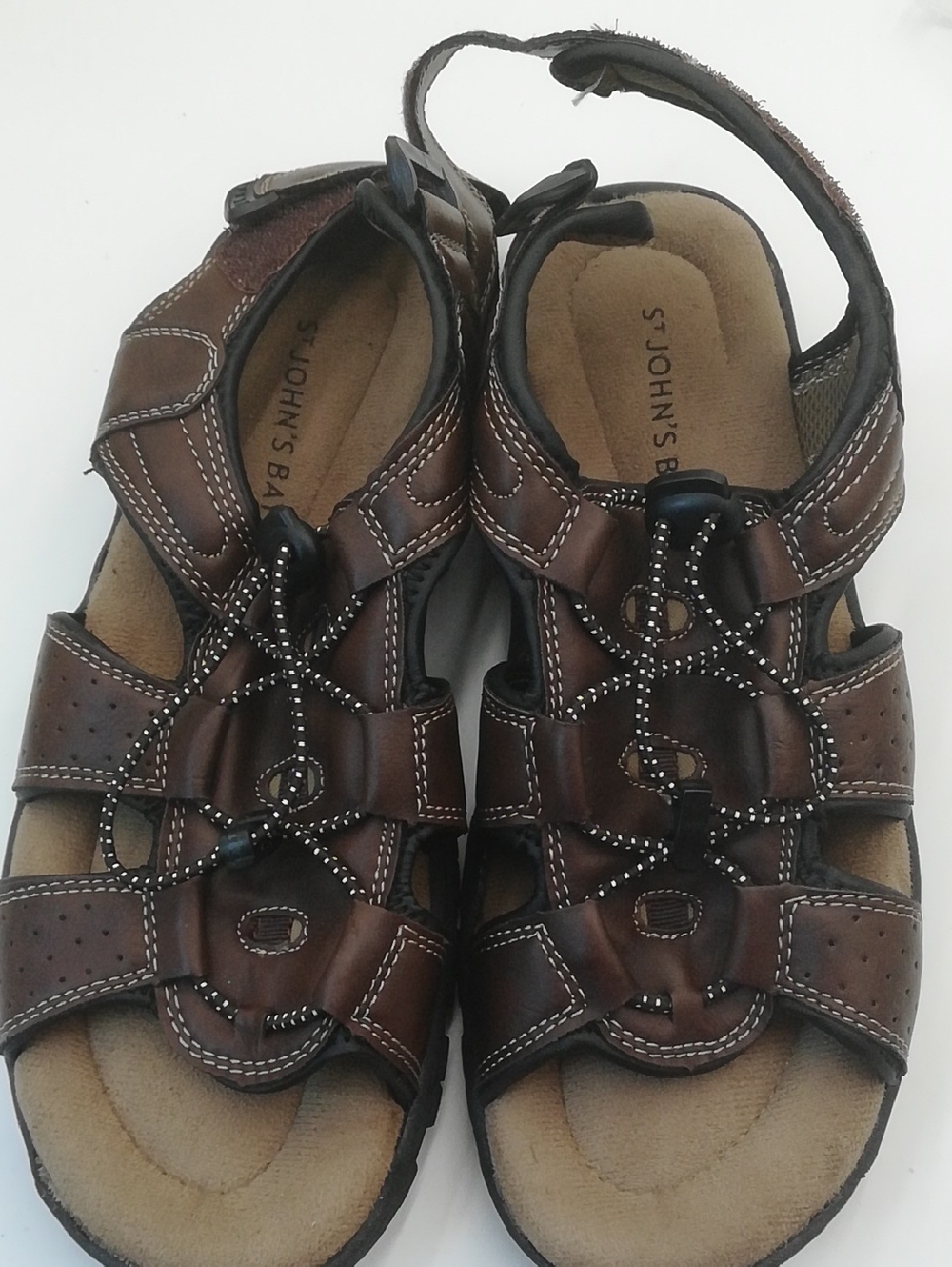 St. John's Bay Brown Multi-Strap Leather Fisherman Sandals